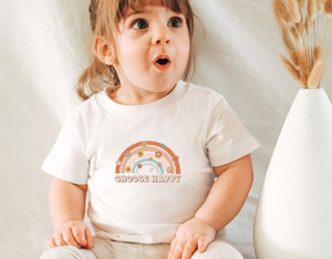 Choose Happy Retro Rainbow Toddler Shirt