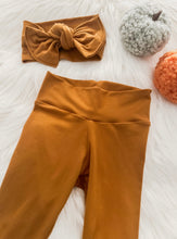 Load image into Gallery viewer, Baby Leggings in Mustard with Bow Headband Outfit