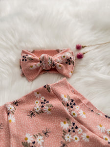 Wild Daisy Bouquet Bummies in Pink with Bow Headband