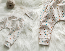 Load image into Gallery viewer, Boho Rainbow Heart Harem Pant and Hat Set