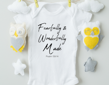 Load image into Gallery viewer, Fearfully and Wonderfully Made Cotton Baby Bodysuit