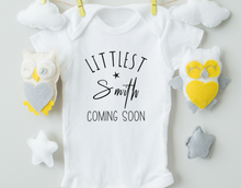 Load image into Gallery viewer, Personalized Pregnancy Announcement Bodysuit /Name Baby Bodysuit /Coming Soon