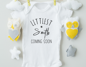 Personalized Pregnancy Announcement Bodysuit /Name Baby Bodysuit /Coming Soon