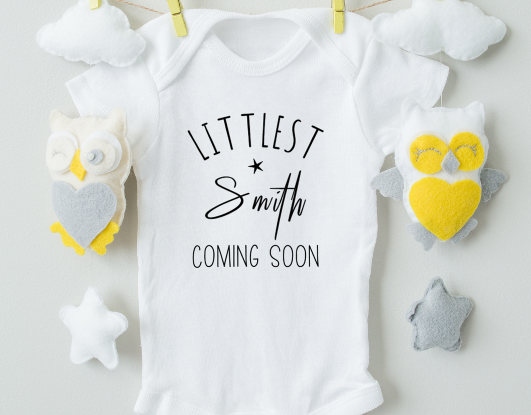 Personalized Pregnancy Announcement Bodysuit /Name Baby Bodysuit /Coming Soon