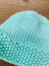 Load image into Gallery viewer, Newborn Mint Knit Baby Hat