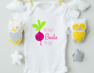 My Heart Beets For You Cotton Baby Bodysuit