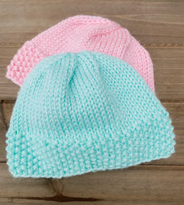Newborn Pink Knit Baby Hat